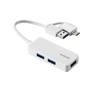 U3H-CAK3005BWH USB-C{USB-A  USB-A ϊnu (Mac/Windows11Ή) zCg [oXp[ /3|[g /USB 3.1 Gen1Ή]