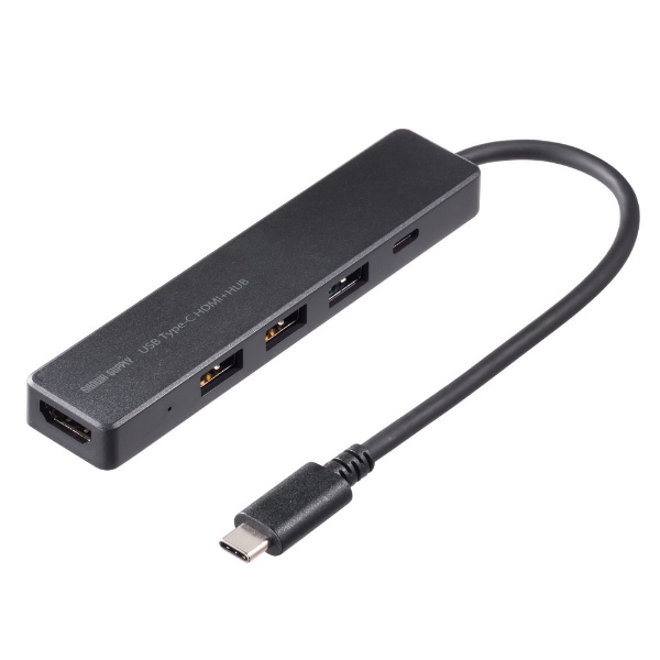 映像変換アダプタ [USB-C オス→メス HDMI /USB-Aｘ3＋USB-C] 4K対応