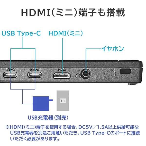 USB-C连接ＰＣ监视器"移动型显示器"黑色LCD-YC172AX[17.3型/全高清(1920*1080)/宽大的]_3