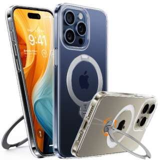 Torras - UPRO Ostand Spin for iPhone 15 Pro [ Clear ] Torras@gX