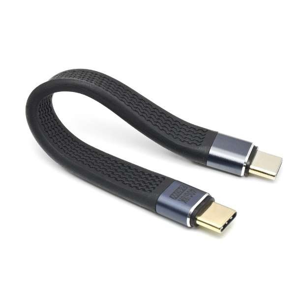 USB-C 延長ショートケーブル 13cm フラットタイプ ストレート形状 [PD240W / USB4.0] ブラック TCTCSC-STEX [ Type-Cオス] 日本トラストテクノロジー｜JTT 通販 | ビックカメラ.com