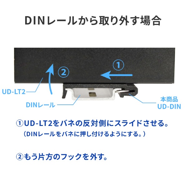 LTEルーター UD-LT2専用 DINレール取付用アダプター UD-DIN