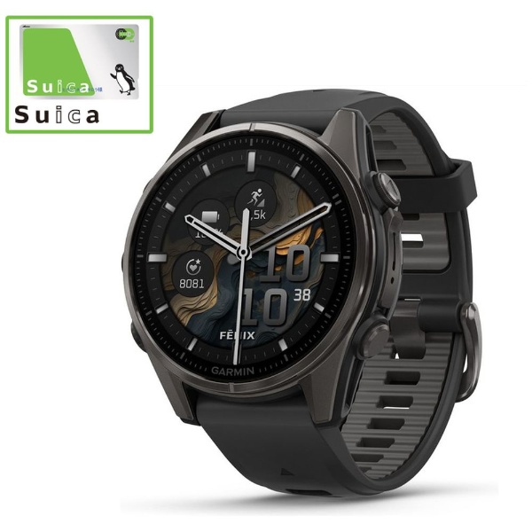 Suica対応】 fenix 8（フェニックス 8）Sapphire AMOLED 43mm GPSスマートウォッチ Ti Carbon Gray  DLC / Black 010-02903-27 GARMIN｜ガーミン 通販 | ビックカメラ.com