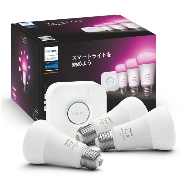 Philips Hue フルカラースターターセット PHWC3S [E26 /一般電球形 /75W相当 /3個 /広配光タイプ] PHILIPS｜ フィリップス 通販 | ビックカメラ.com