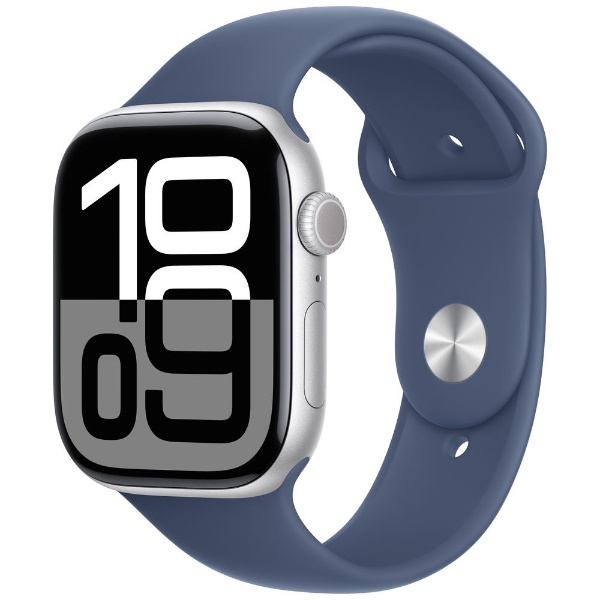 Apple Watch Series 10（GPS + Cellularモデル）- 46mmシルバーアルミニウムケースとデニムスポーツバンド -  S/M MWY03J/A Apple｜アップル 通販 | ビックカメラ.com