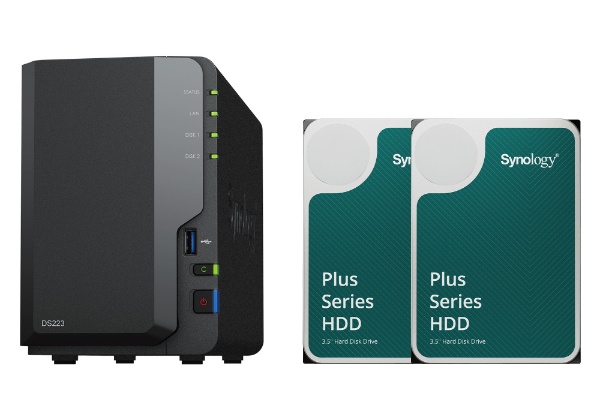 NAS [8TB搭載 /2ベイ] DiskStation DS224+ +HAT3300-4TB 2個 DS224Plus+HAT3300-4TB2  SYNOLOGY｜シノロジー 通販 | ビックカメラ.com