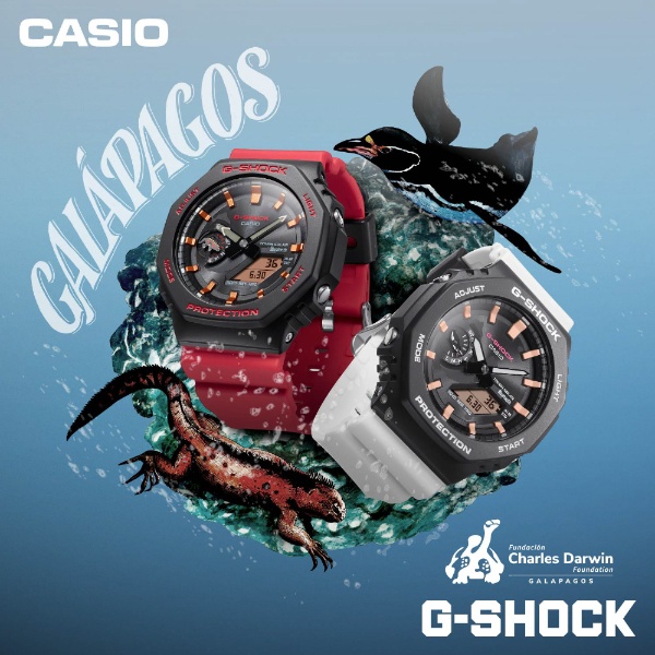 Bluetooth搭載ソーラー時計】G-SHOCK（Gショック）チャールズ・ダーウィン財団コラボレーションモデル 赤×黒  GA-B2100CD-1A4JR CASIO｜カシオ 通販 | ビックカメラ.com